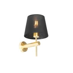 Moderne wandlamp messing met zwart - Pluk