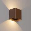 Moderne wandlamp roestbruin incl. LED IP54 vierkant - Evi