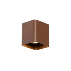 Moderne wandlamp roestbruin incl. LED IP54 vierkant - Evi