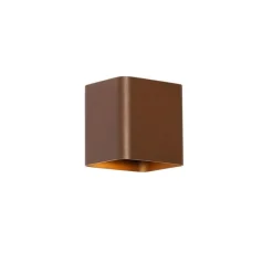 Moderne wandlamp roestbruin incl. LED IP54 vierkant - Evi
