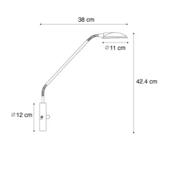 Moderne wandlamp staal incl. LED - Eva