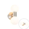 Moderne wandlamp staal IP44 2-lichts - Cederic