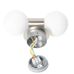 Moderne wandlamp staal IP44 2-lichts - Cederic