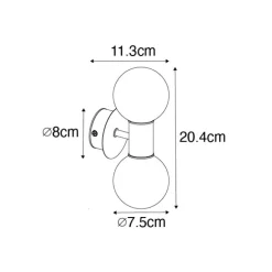 Moderne wandlamp staal IP44 2-lichts - Cederic