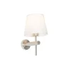 Moderne wandlamp staal met witte kap - Pluk