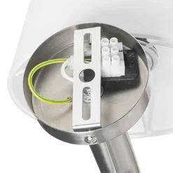 Moderne wandlamp staal met witte kap - Pluk