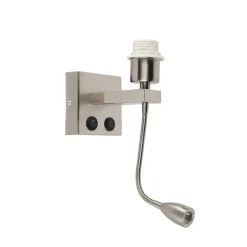 Moderne wandlamp staal met flexarm - Brescia Combi