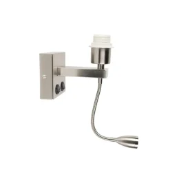 Moderne wandlamp staal met flexarm - Brescia Combi