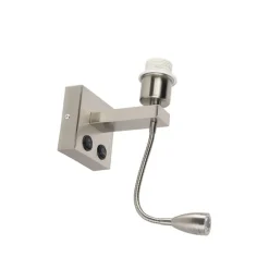 Moderne wandlamp staal met flexarm - Brescia Combi