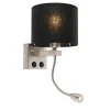 Moderne wandlamp staal met zwarte kap - Brescia