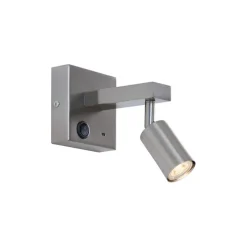 Moderne wandlamp staal met USB-C kantelbaar - Rex