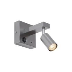 Moderne wandlamp staal met USB-C kantelbaar - Rex