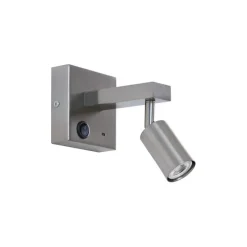 Moderne wandlamp staal met USB-C kantelbaar - Rex