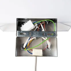 Moderne wandlamp staal met kap wit - Bergamo