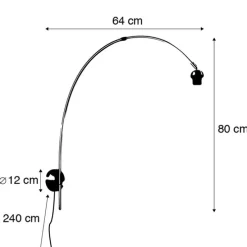 Moderne wandlamp staal zonder kap - Boog