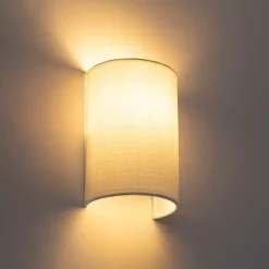 Moderne wandlamp wit - Simple Drum Jute