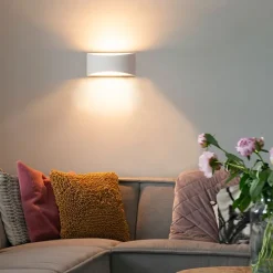 Moderne wandlamp wit 20cm met lichteffect - Tum