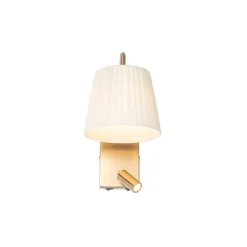 Moderne wandlamp wit en brons met leeslamp - Renier