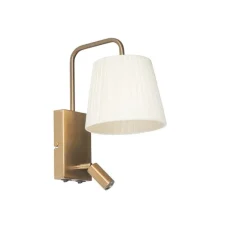Moderne wandlamp wit en brons met leeslamp - Renier