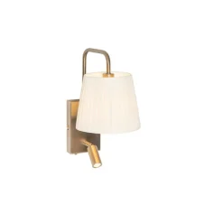 Moderne wandlamp wit en brons met leeslamp - Renier
