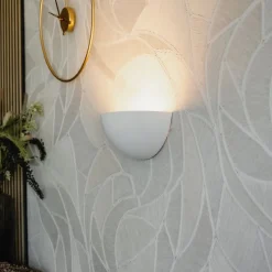 Moderne wandlamp wit gips halfrond - Britt