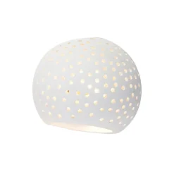 Moderne wandlamp wit gips bol met lichteffect - Blur