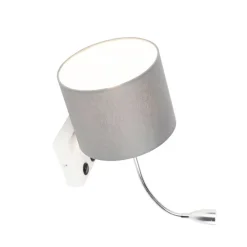Moderne wandlamp wit met grijze kap - Brescia