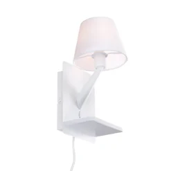 Moderne wandlamp wit met USB-C en inductielader - Comfort