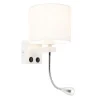 Moderne wandlamp wit met witte kap - Brescia