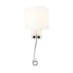 Moderne wandlamp wit met witte kap - Brescia