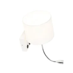 Moderne wandlamp wit met witte kap - Brescia