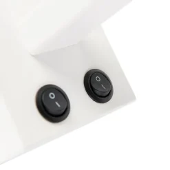 Moderne wandlamp wit met kap velours zwart - Brescia