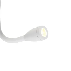 Moderne wandlamp wit met USB en flexarm - Flero