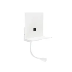Moderne wandlamp wit met USB en flexarm - Flero