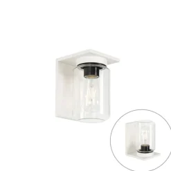 Moderne wandlamp wit met helde glas IP54 - Marshall