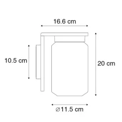 Moderne wandlamp wit met helde glas IP54 - Marshall
