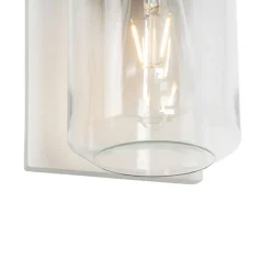 Moderne wandlamp wit met helde glas IP54 - Marshall