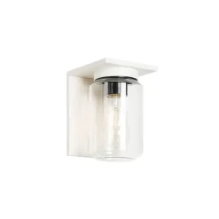 Moderne wandlamp wit met helde glas IP54 - Marshall
