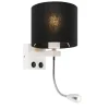Moderne wandlamp wit met zwarte kap - Brescia