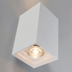 Moderne wandlamp wit vierkant 2-lichts - Sandy