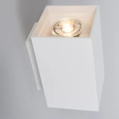 Moderne wandlamp wit vierkant 2-lichts - Sandy