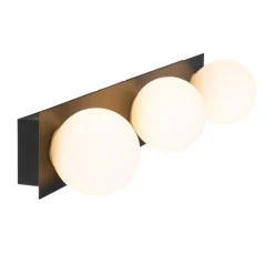 Moderne wandlamp zwart 48 cm IP44 3-lichts - Cederic