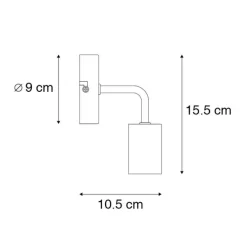 Moderne wandlamp zwart 15,5 cm - Facile