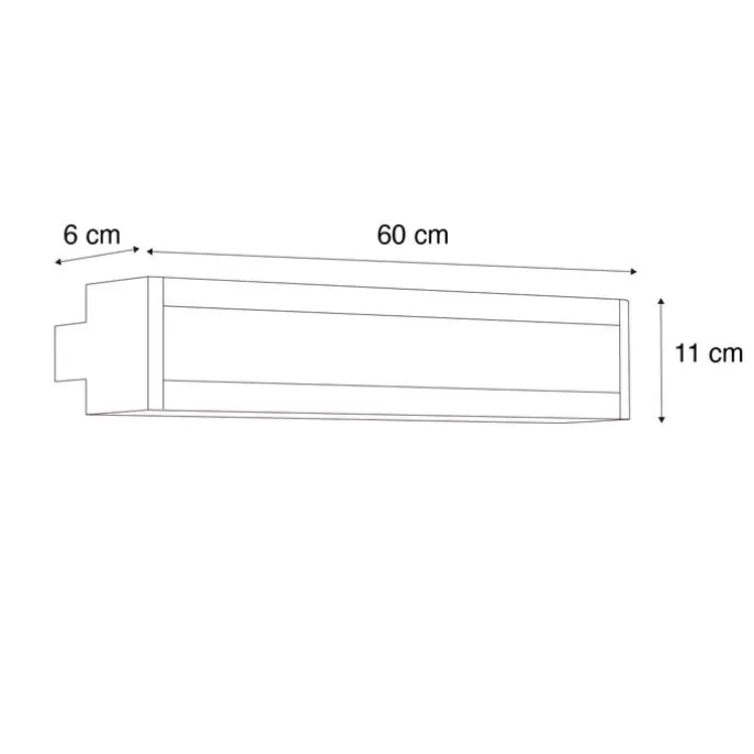 Moderne wandlamp zwart CCT 60cm incl. LED IP54 - Vanya