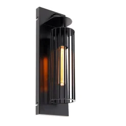 Moderne wandlamp zwart draad - Balenco Wazo