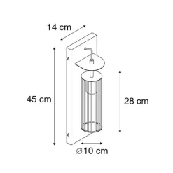 Moderne wandlamp zwart draad - Balenco Wazo