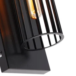 Moderne wandlamp zwart draad - Balenco Wazo