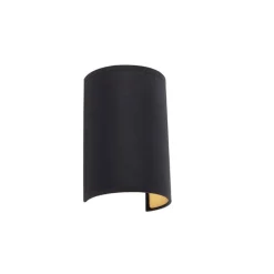 Moderne wandlamp zwart en goud - Simple Drum