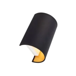 Moderne wandlamp zwart en goud - Simple Drum