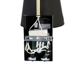 Moderne wandlamp zwart en goud met leeslamp - Renier